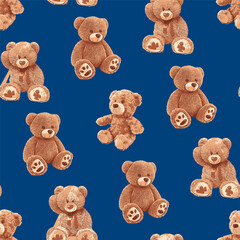 Seamless Cute Teddy Bears Pattern 241003