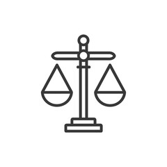 Line Drawing of a Balanced Scale with Two Trapezoidal Dishes
