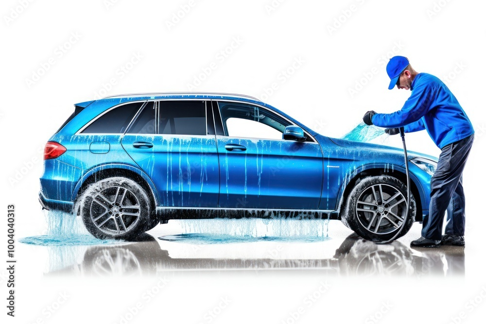 Canvas Prints Professional washer car vehicle washing.