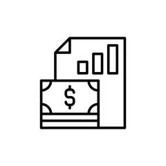 Money report outline icons, minimalist vector illustration ,simple transparent graphic element .Isolated on white background