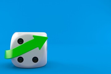 Dice with green arrow