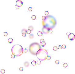 soap bubbles in the air photo effect