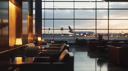 Elegant VIP Lounge Area in Airport with Plush Seating