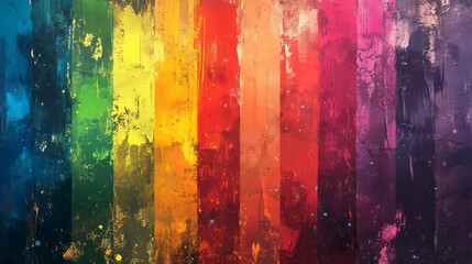 Fototapeta premium An illustration of abstract LGBTQ symbols in a dynamic composition, showcasing vibrant colors and fluid shapes. This artwork represents diversity, love, and the celebration of LGBTQ identities.