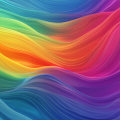 Obraz premium An illustration of vibrant rainbow-colored waves crashing against the shore, symbolizing LGBTQ pride and diversity. The dynamic hues reflect joy, love, and acceptance.