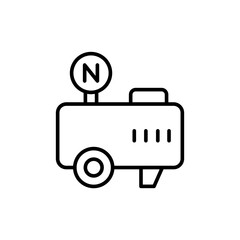 Nitrogen compressor outline icons, minimalist vector illustration ,simple transparent graphic element .Isolated on white background