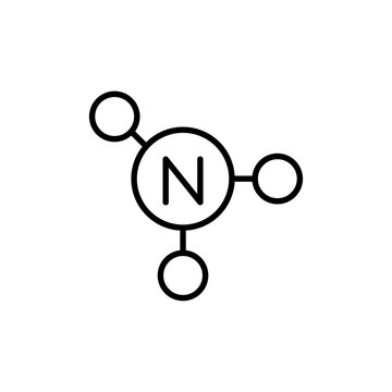 Nitrogen outline icons, minimalist vector illustration ,simple transparent graphic element .Isolated on white background