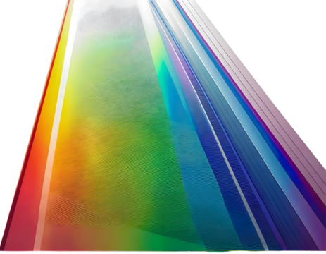 Rainbow light prism effect on a white isolated background. Generative AI. - Powered by Adobe