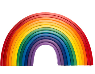 rainbow on a white isolated background. Generative AI.