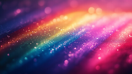 An illustration of rainbow-colored sparkly backdrop symbolizing LGBTQ pride, diversity and freedom. 