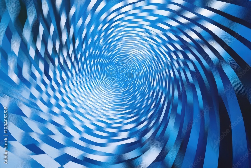 Poster a mesmerizing abstract blue spiral design, showcasing dynamic movement and captivating patterns that