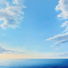 Obraz premium A serene seascape featuring clear blue skies and calm ocean waves perfect for relaxation and inspiration.