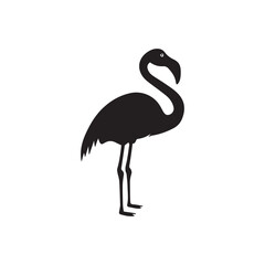 Obraz premium Flamingo Standing silhouette design, Flamingo vector illustration 
