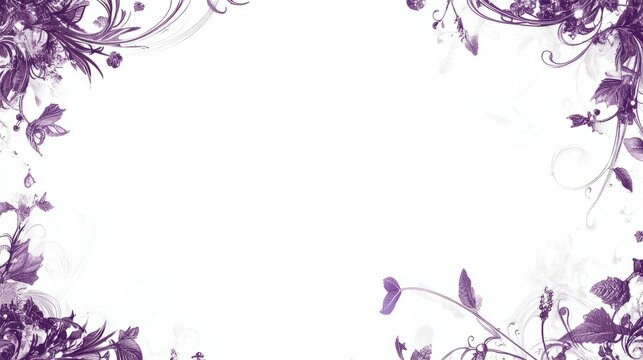 Simple Purple border with Ornamental Edges and White Background