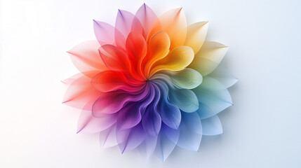 Fototapeta premium An illustration of rainbow-colored paper flower, symbolizing LGBTQ pride, diversity and freedom. 