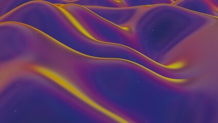 Abstract flowing waves in purple and yellow tones with starry accents..