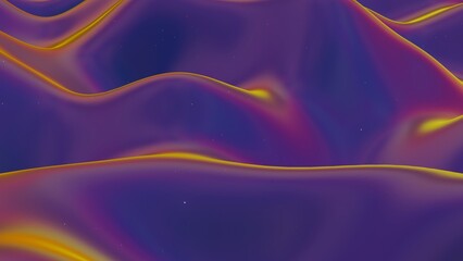 Abstract flowing waves in purple and yellow tones with starry accents..