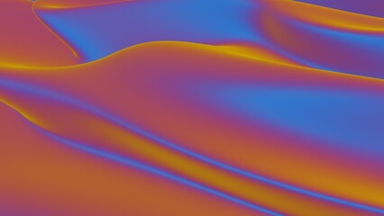 Abstract flowing gradient waves in orange, purple, and blue tones..