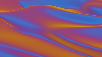 Abstract flowing gradient waves in orange, purple, and blue tones..