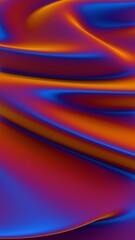Abstract smooth flowing gradient with vibrant blue, orange, and red hues