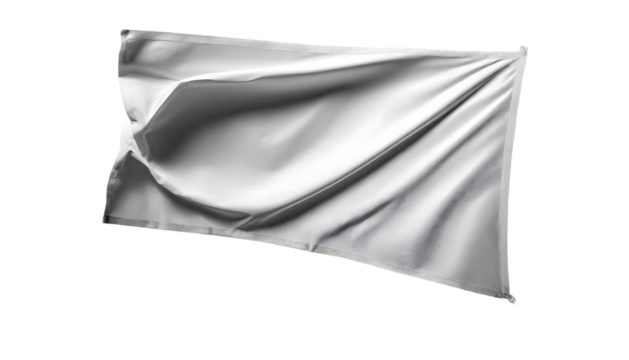 realistic composition with isolated image of waving white flag on post. Generative AI.