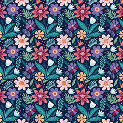 Simple floral patterns for textiles and wallpapers