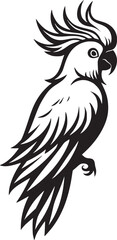Naklejka premium Cockatoo bird vector silhouette