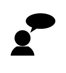 speech bubble icon with user profile, vector illustration icon