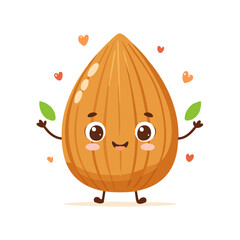 Almond Food Eat Meal Cuisine Animation Kawaii Character
