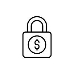 Secure payment outline icons, minimalist vector illustration ,simple transparent graphic element .Isolated on white background