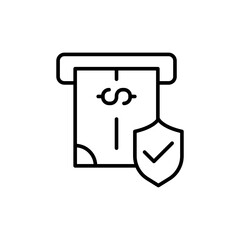 Secure payment outline icons, minimalist vector illustration ,simple transparent graphic element .Isolated on white background