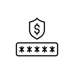 Secure payment outline icons, minimalist vector illustration ,simple transparent graphic element .Isolated on white background