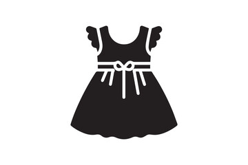 child dress babydoll dress vector silhouette isolated in white background