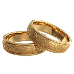 Gold Wedding Bands with Floral Design   Love  Marriage  Engagement Rings