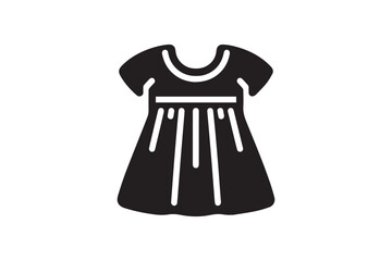 child dress babydoll dress vector silhouette isolated in white background