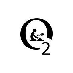 Plant in hand flat icon