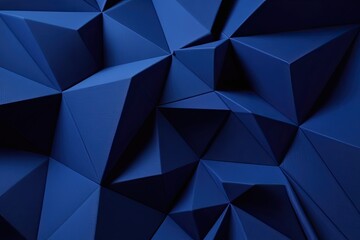 Fototapeta premium Vibrant Indigo Canvas Featuring Stunning Faceted Geometry and Dynamic 3D Perspective