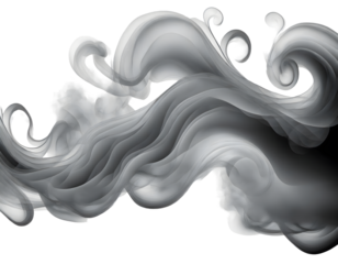 Realistic wavy smoke effect. Vector illustration. Swirl cloudy fog on a white isolated. Generative AI.