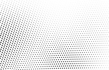 Abstract halftone wave dotted background. Futuristic twisted grunge pattern, dot, circles. Vector modern optical pop art texture for posters, business cards, cover, labels mock-up, stickers layout