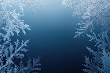 Cool Icy Blue Frost Navy Background for a Tranquil and Deep Chill Atmosphere