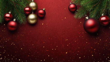 Merry Christmas and Happy New Year background, with Christmas elements.