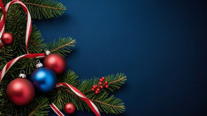 Merry Christmas and Happy New Year background, with Christmas elements.