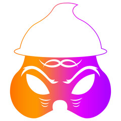 Illustration of Scary Halloween Mask for Celebration. Isolated Vector in Colorful Design