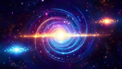 A Cluster of Two Stars Orbiting Each Other in a Distant Galaxy: One Star is a Hot, Young Blue Star, Radiating Vibrant Energy While the Other is a Cooler, Older Companion, Creating a Celestial Dance.