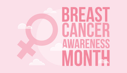 Breast Cancer Awareness Month October banner design. Vector illustration.	
