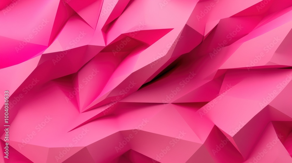 Poster A pink background with a lot of triangles on it, AI