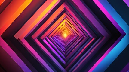 Fototapeta premium Colorful geometric patterns creating a mesmerizing tunnel effect with vibrant hues and dynamic shapes.