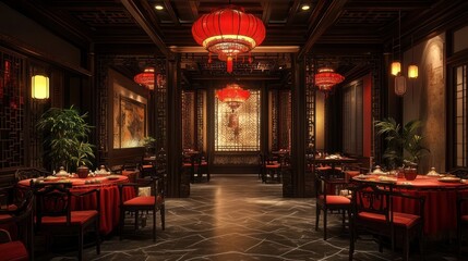 Interior of the Chinese restaurant
