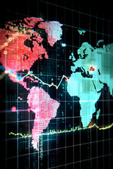 Obraz premium Global Financial Markets - Stock Trading Investment Montage