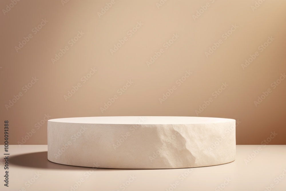 Sticker White raw stone podium furniture table white.